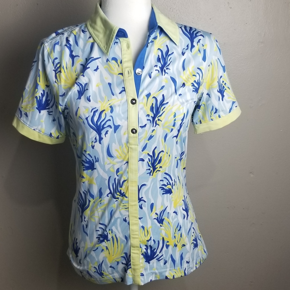 GG Blue golf top short sleeves size M